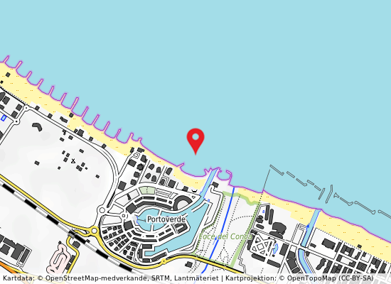 Portoverde-pc 100m n på kartan