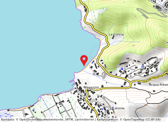 Spiaggia dell på kartan