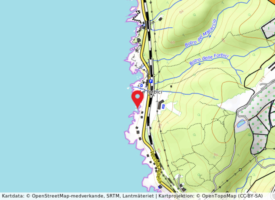 Le forbici på kartan