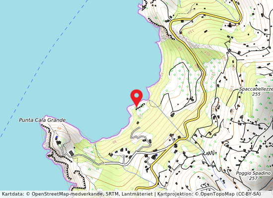 Cala grande på kartan