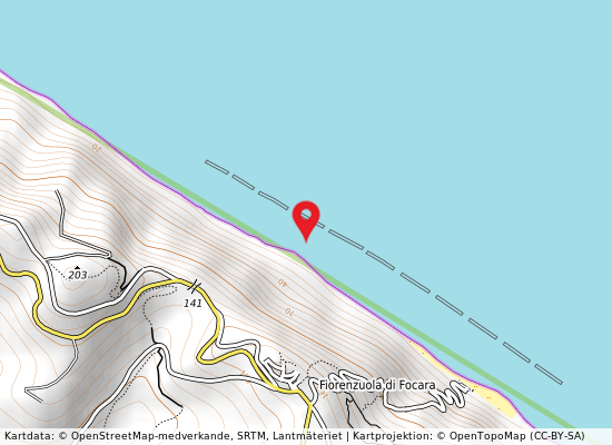 Fiorenzuola strada a mare på kartan