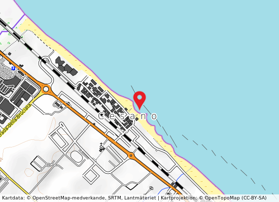 Curva cesano på kartan