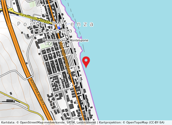 500 m sud fosso a mare på kartan