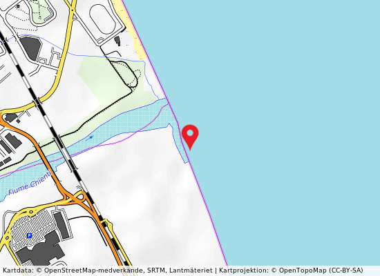 500 m sud foce fiume chienti på kartan