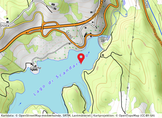 Ansa della riserva på kartan