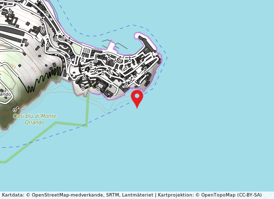 400 mt dx del faro på kartan