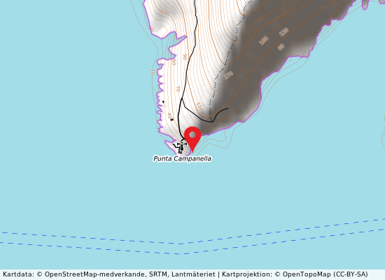 Punta campanella på kartan
