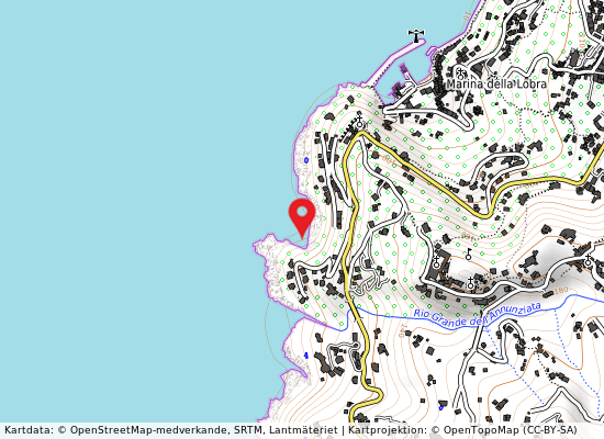 Punta lagno på kartan