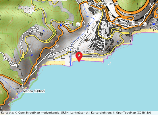 Marina-primotratto på kartan