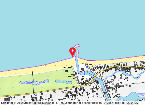 Foce varano (30 mt a sinistra) på kartan