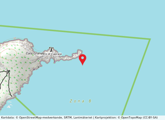 Isola capraia punta secca på kartan