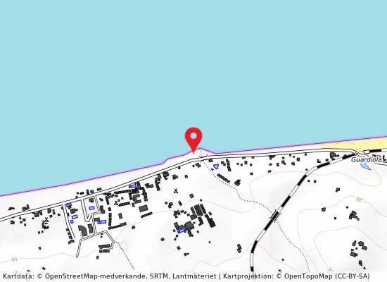 30 mt. sx foce canale romondato på kartan