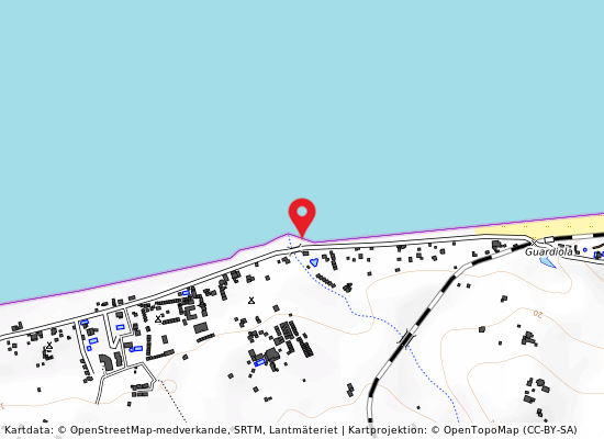 30 mt. dx foce canale romondato på kartan