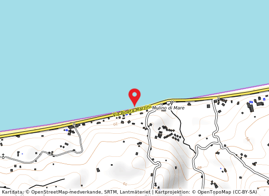 Canale asciatazza - 200 m. sx della foce på kartan