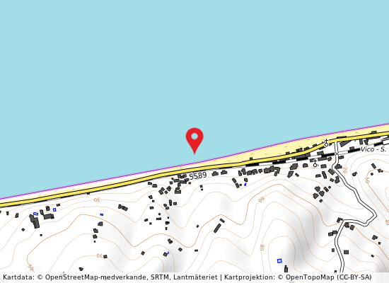 Foce canale p. nere 30 mt sx på kartan