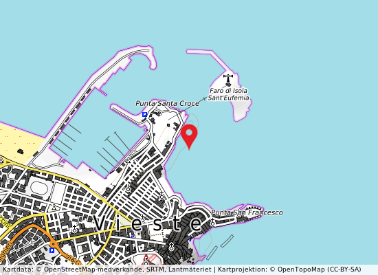 Marina piccola a sinistra på kartan