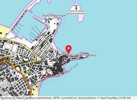 Marina piccola a destra på kartan