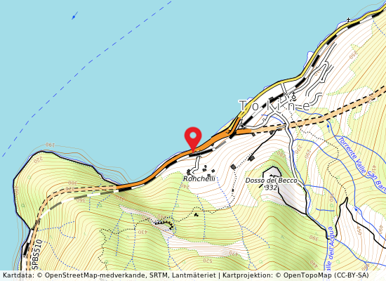 Spiaggia toline på kartan