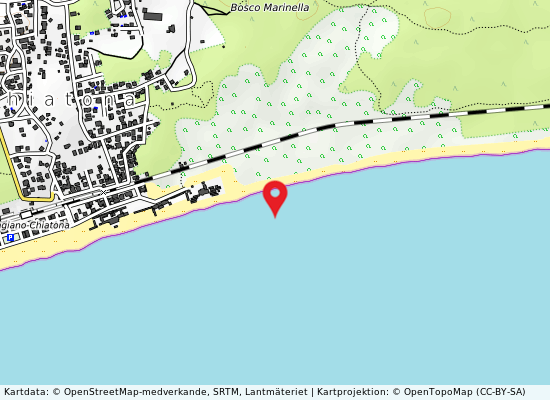 Spiaggia zona chiatona på kartan