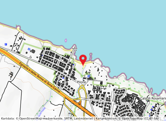 Pilone lido camping pilone på kartan