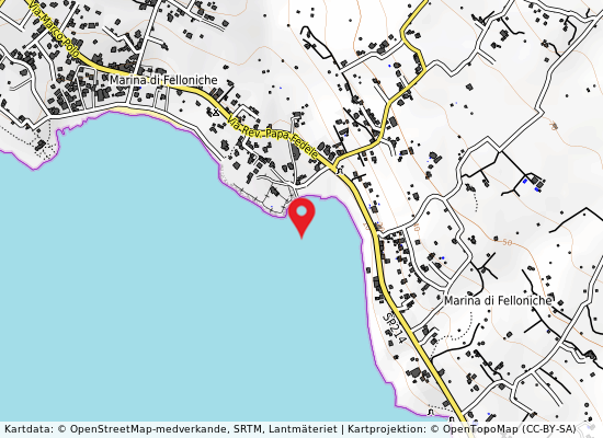 Le felloniche på kartan