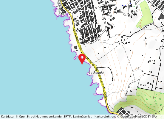 La reggia på kartan