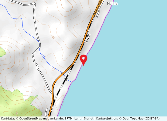 Km 68.5 della ss 106 på kartan