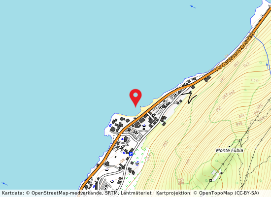 Foce sorgente orgada på kartan