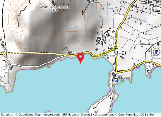 Cala corticello på kartan