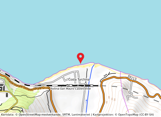 200 mt. ovest foce fiume pollina på kartan