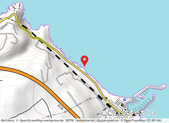 400 m ovest 147 (s.n. l'arena) på kartan