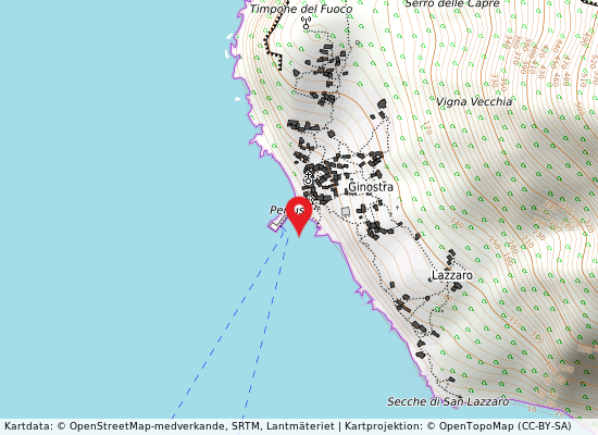 Stromboli ginostra på kartan