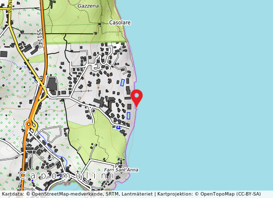 Capo mulini-sbocco via gurne - 25 m nord på kartan