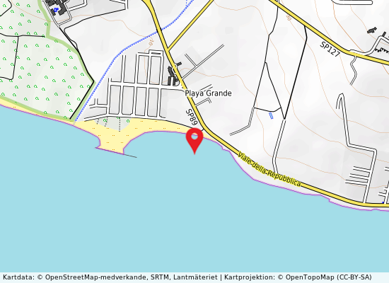 Spiaggia ''''playa grande'''' på kartan