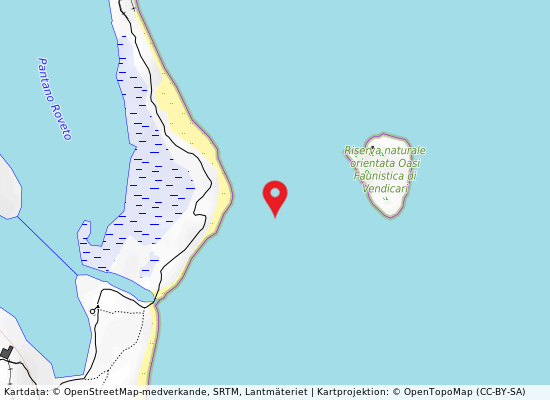 Pantano roveto-punta d'isola på kartan