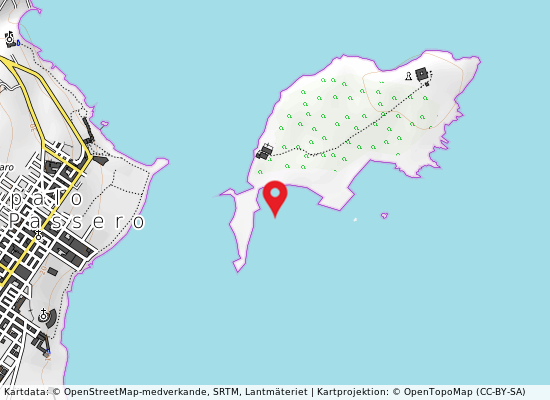 Isola c. passero spiaggia nord på kartan