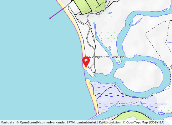 Nord foce tirso på kartan