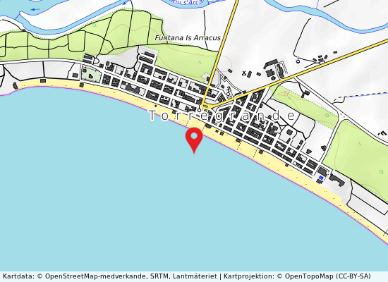 Torregrande-torre på kartan