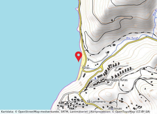 Spiaggia turas på kartan