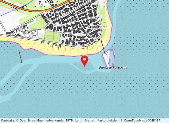 Punta barbacale på kartan