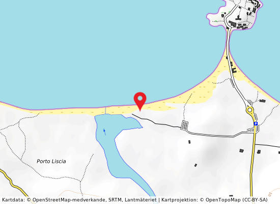 Est fiume liscia på kartan