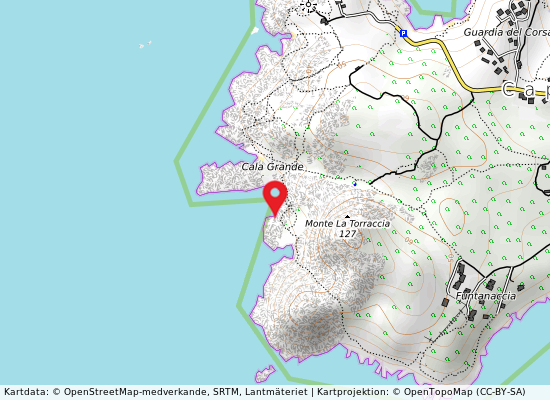 Cala grande på kartan