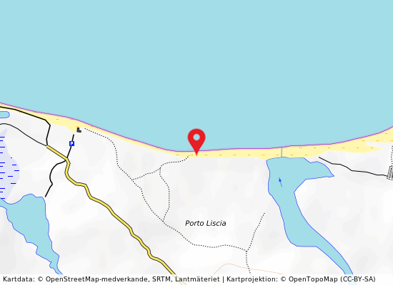 Ovest foce liscia på kartan