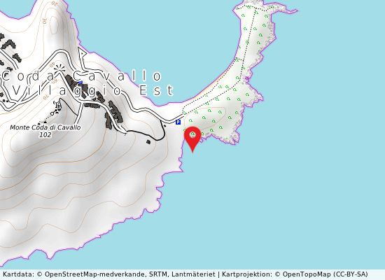 Capo coda cavallo på kartan