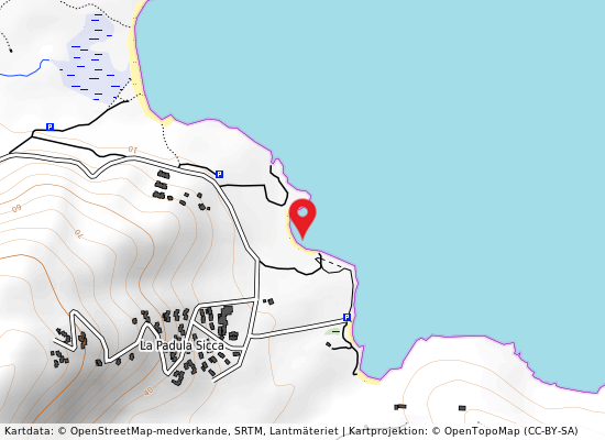 Costa caddu på kartan
