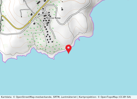 Peonia rosa på kartan