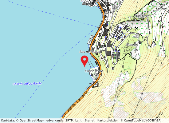 Spiaggia conca d på kartan