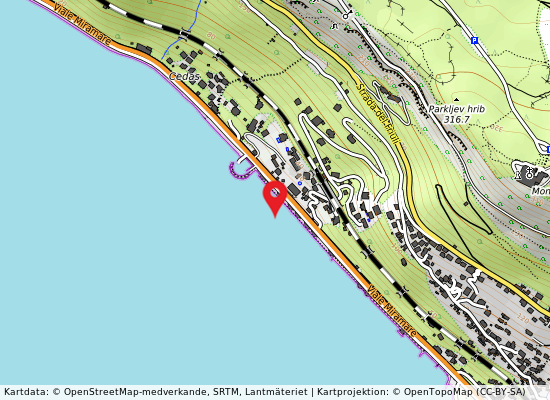 Barcola topolini på kartan