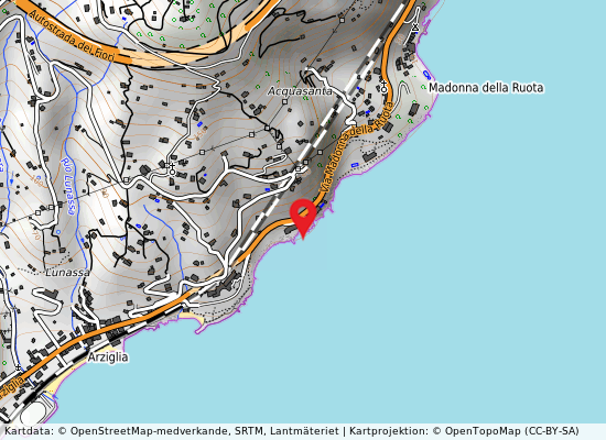 Levante punta miglia på kartan
