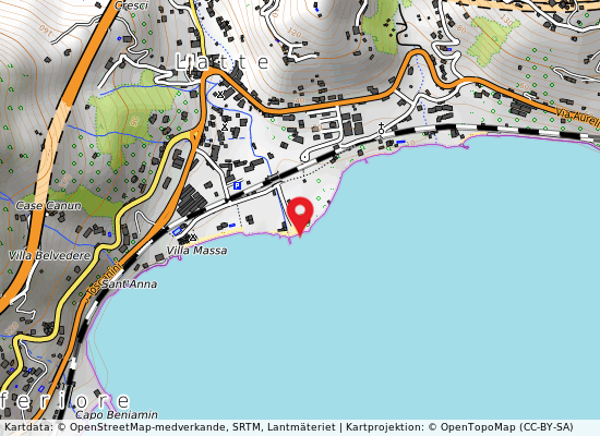 Foce rio latte på kartan